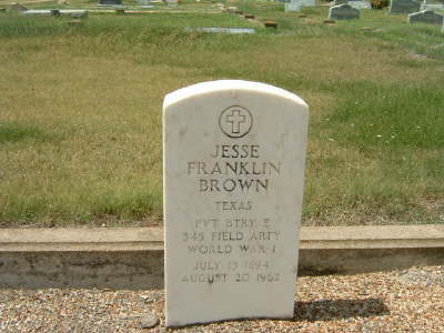 Brown, Jesse Franklin (military marker)