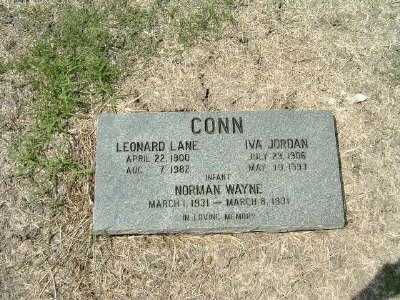 Conn, Norman Wayne, Leonard Lane, Iva Jordan
