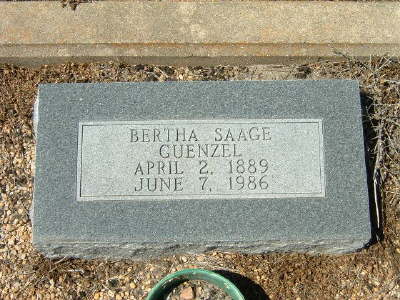 Guenzel, Bertha Saage