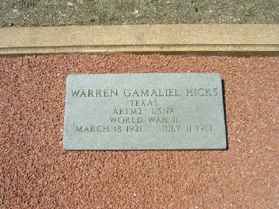 Hicks, Warren Gamaliel (military marker)