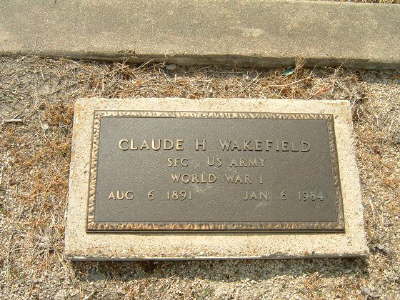 Wakefield, Claude H. (military marker)