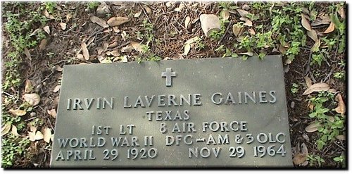 Gaines, Irvin Laverne (military marker).JPG