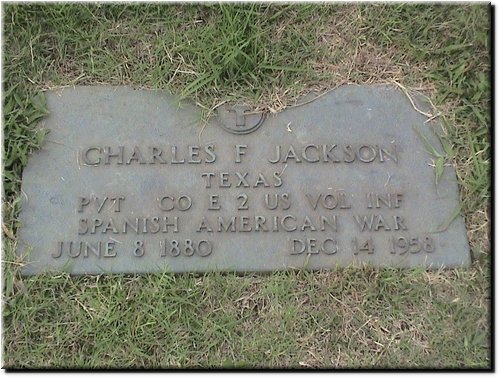 Jackson, Charles F (military marker).JPG