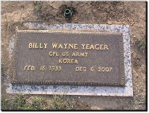 Yeager, Billy Wayne (military marker).JPG