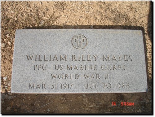 Mayes, William Riley (military marker).JPG