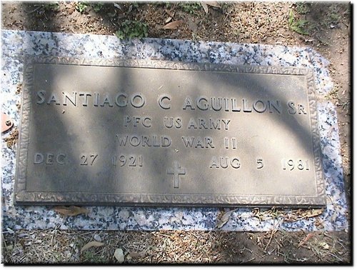 Aguillon, Santiago Sr (military marker).JPG