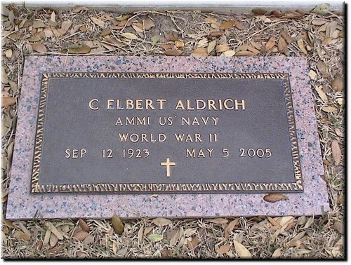 Aldrich, C Elbert (military marker).JPG