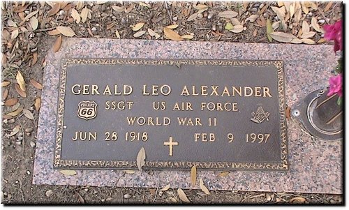 Alexander, Gerald Leo (military marker).JPG