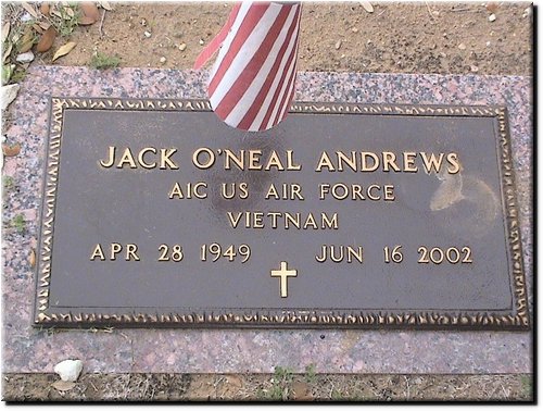 Andrews, Jack O'Neal (military marker).JPG