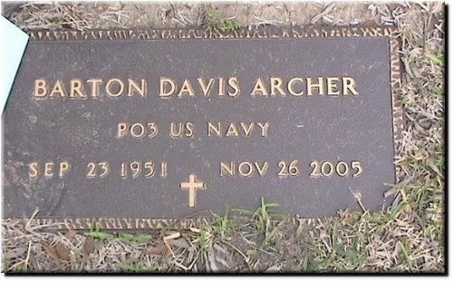 Archer, Barton Davis (military marker).JPG