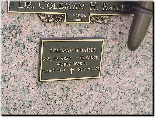 Bailes, Coleman H (military marker).JPG