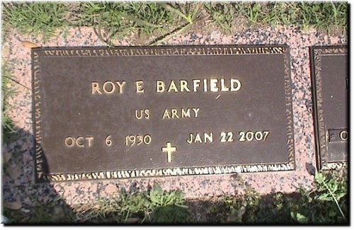 Barfield, Roy E (military marker).JPG