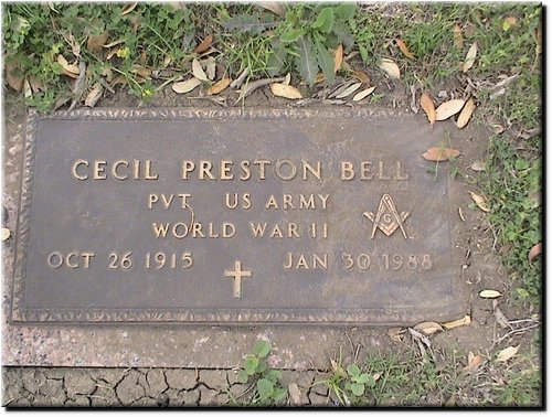 Bell, Cecil Preston (military marker).JPG