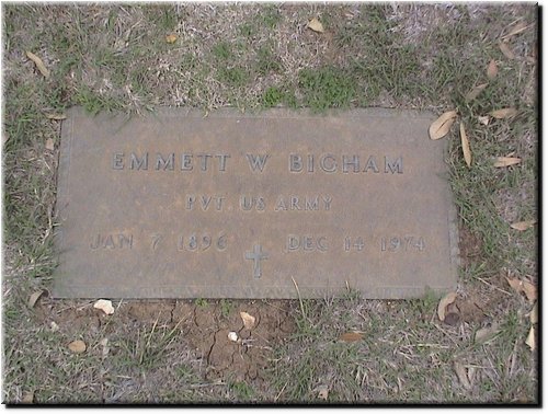 Bigham, Emmett (military marker).JPG