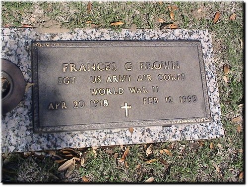 Brown, Frances G (military marker).JPG