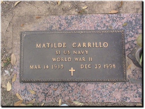 Carrillo, Matilde (military marker).JPG