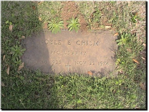 Chism, Noble E (military marker).JPG