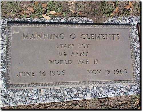 Clements, Manning (military marker).JPG