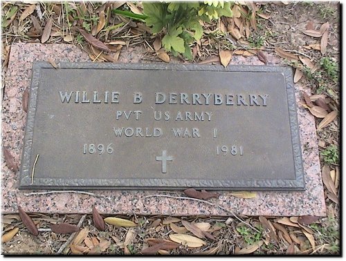 Derryberry, Willie B (military marker).JPG