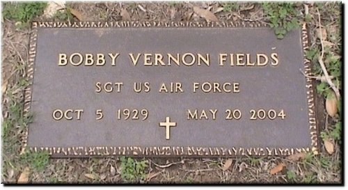 Fields, Bobby Vernon (military marker).JPG