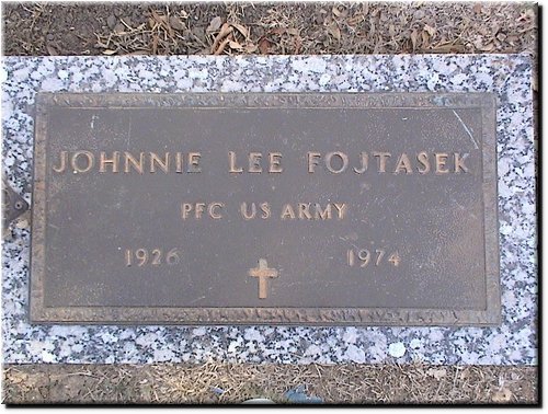 Fojtasek, Johnnie Lee (military marker).JPG