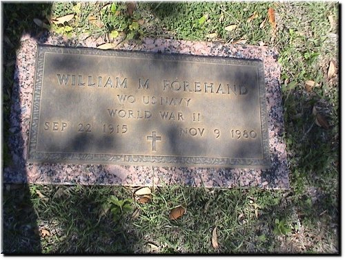 Forehand, William M (military marker).JPG