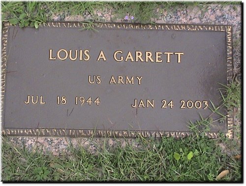 Garrett, Louis A (military marker).JPG