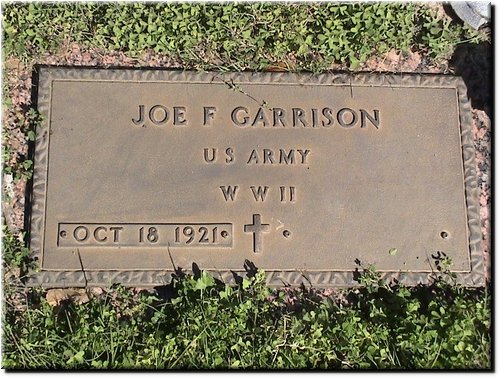 Garrison, Joe F (military marker).JPG