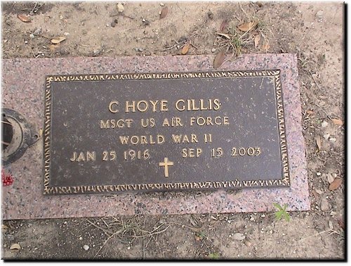 Gillis, C Hoye (military marker).JPG