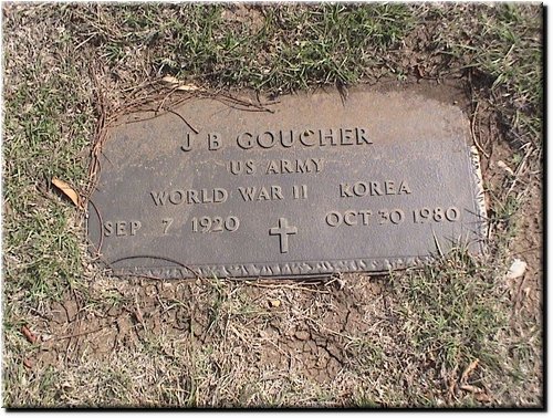 Goucher, J B (military marker).JPG