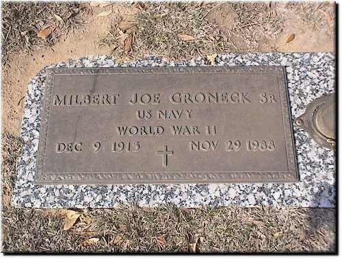 Groneck, Milbert Joe Sr (military marker).JPG