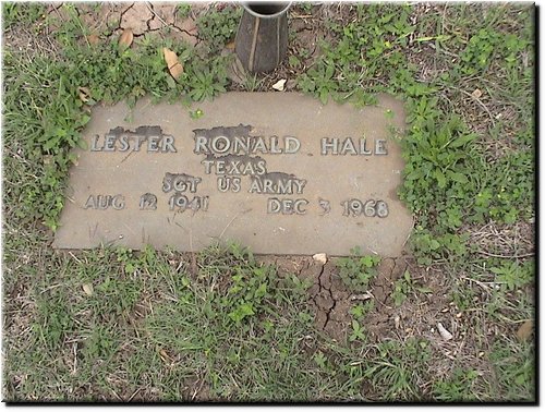 Hale, Lester Ronald (military marker).JPG