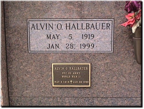 Hallbauer, Alvin O (mlitary marker).JPG