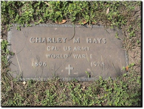 Hays, Charley (military marker).JPG