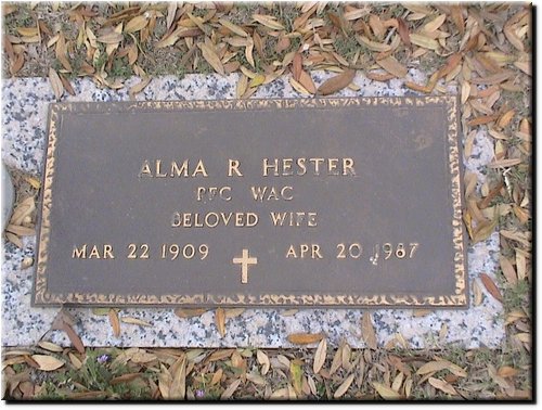 Hester, Alma (military marker).JPG