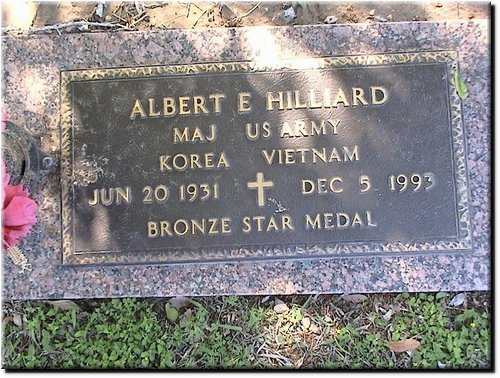 Hilliard, Albert E (military marker).JPG