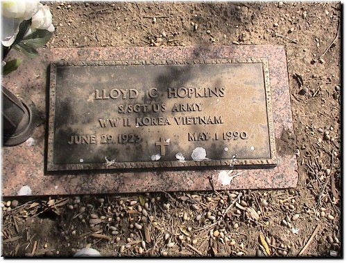 Hopkins, Lloyd C (military marker).JPG