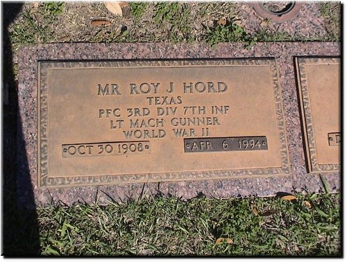 Hord, Roy J (military marker).JPG