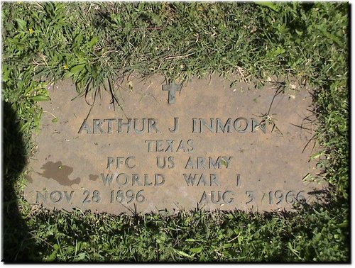 Inmon, Arthur J (military marker).JPG