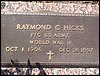 Hicks, Raymond (military marker).JPG