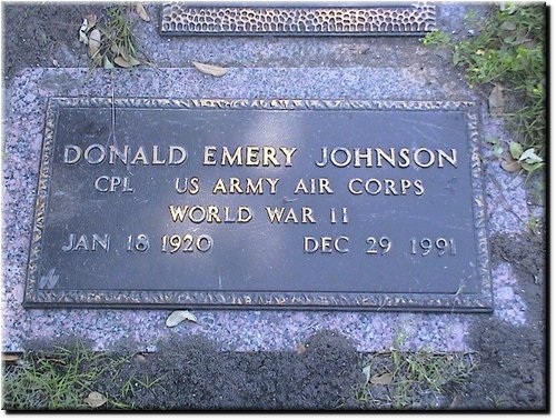 Johnson, Donald Emery (military marker).JPG