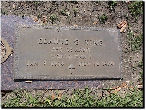 King, Claude G (military marker).JPG