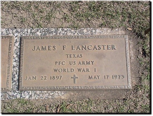 Lancaster, James F (military marker).JPG