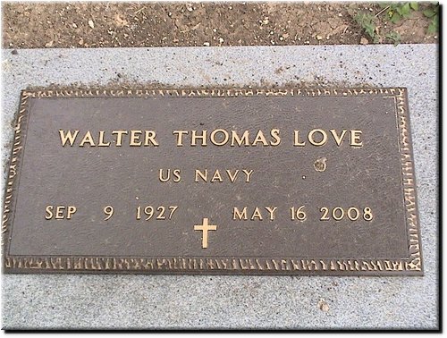 Love, Walter Thomas (military marker).JPG