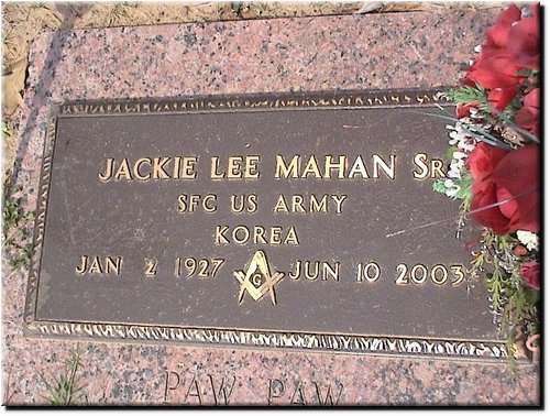 Mahan, Jackie Lee Sr (military marker).JPG