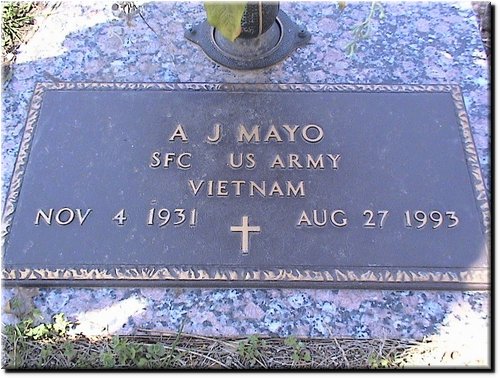 Mayo, A J (military marker).JPG