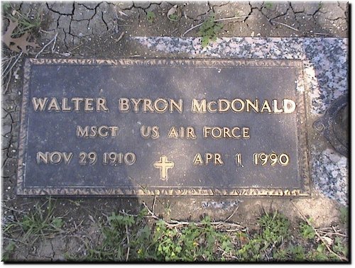 McDonald, Walter Byron (military marker).JPG