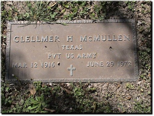 McMullen, Clellmer (military marker).JPG