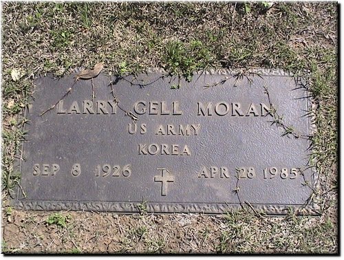 Moran, Larry Gell (military marker).JPG