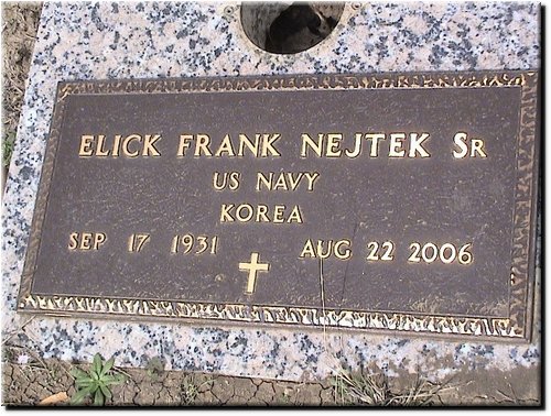 Nejtek, Elick Frank Sr (military marker).JPG